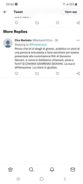 Sanremo Giovani il Maestro Ciro Barbato risponde a Lucio Presta